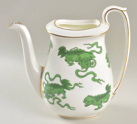 Chinese Tigers Green Coffee Pot No Lid