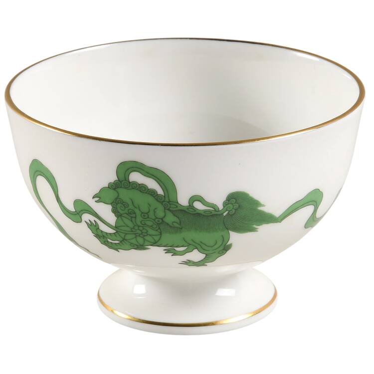 Chinese Tigers Green Open Sugar Bowl