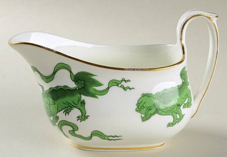 Chinese Tigers Green Gravy Boat