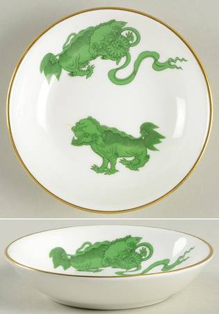 Chinese Tigers Green Sweet Dish Round