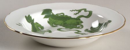 Chinese Tigers Green Rim Soup Bowl by Wedgwood