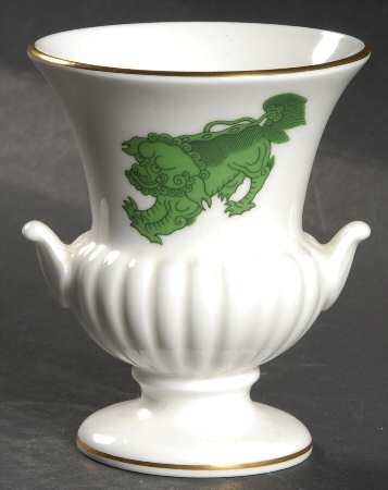 Chinese Tigers Green Mini Bud Vase by Wedgwood