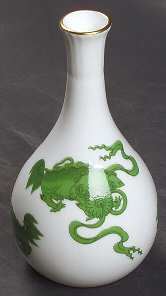 Chinese Tigers Green 5" Bud Vase