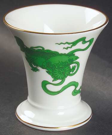 Chinese Tigers Green Posey Pot