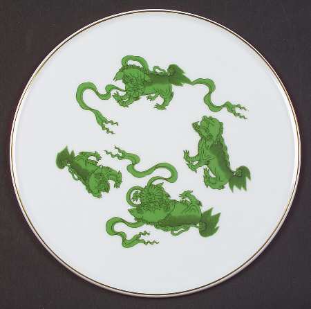 Chinese Tigers Green Trivet