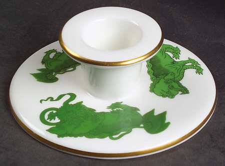 Chinese Tigers Green 1" Small Candlestick by Wedgwood
