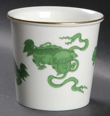 Chinese Tigers Green 3" Flower Pot