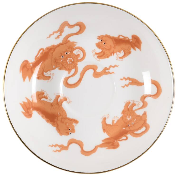 Chinese Tigers Red Saucer