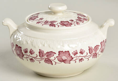 Clematis Mulberry (Corinthian) Sugar Bowl & Lid
