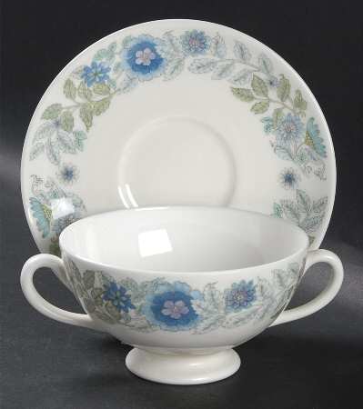 Clementine Footed Cream Soup Bowl & Saucer Set