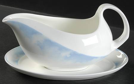 Clouds Blue Gravy Boat & Underplate