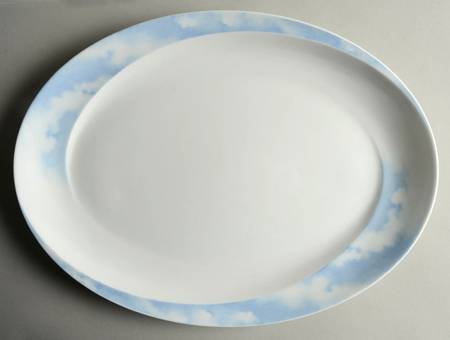 Clouds Blue 15" Oval Serving Platter