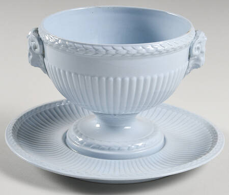 Clyde Blue Sauce Boat with Attached Underplate No Lid
