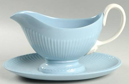 Clyde Blue Gravy Boat with Attached Underplate