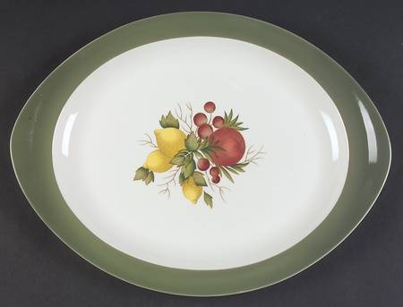 Covent Garden (Green On Edge)Tk605 14" Oval Serving Platter