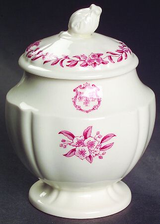 Connecticut Laurel Pink Sugar Bowl & Lid