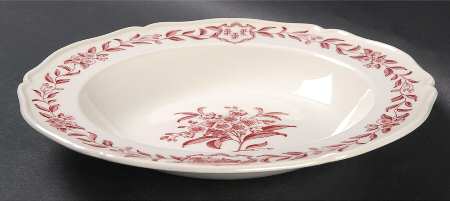 Connecticut Laurel Pink Rim Soup Bowl