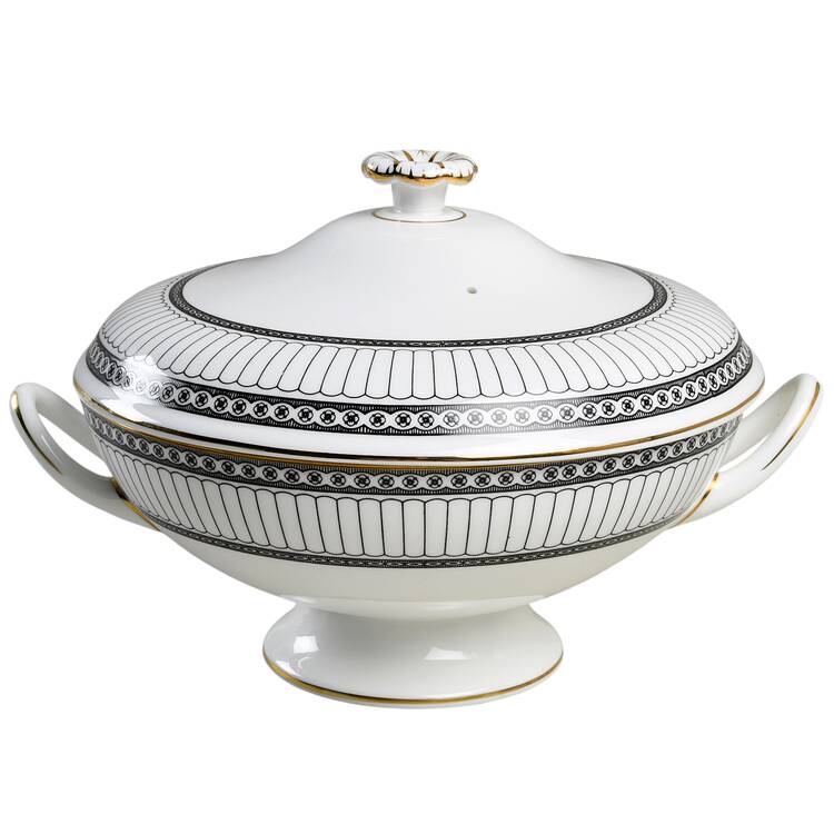 Colonnade Black Round Covered Vegetable by Wedgwood