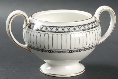 Colonnade Black Leigh Shape Sugar Bowl No Lid
