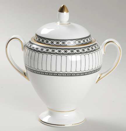 Colonnade Black Globe Shape Sugar Bowl & Lid