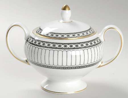 Colonnade Black Leigh Shape Sugar Bowl & Lid