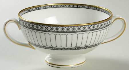 Colonnade Black Footed Cream Soup Bowl