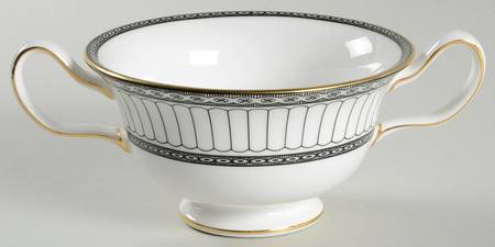 Colonnade Black Footed Cream Soup Bowl