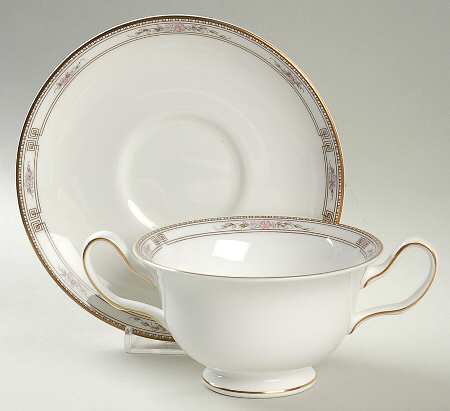 Colchester Footed Cream Soup Bowl & Saucer Set