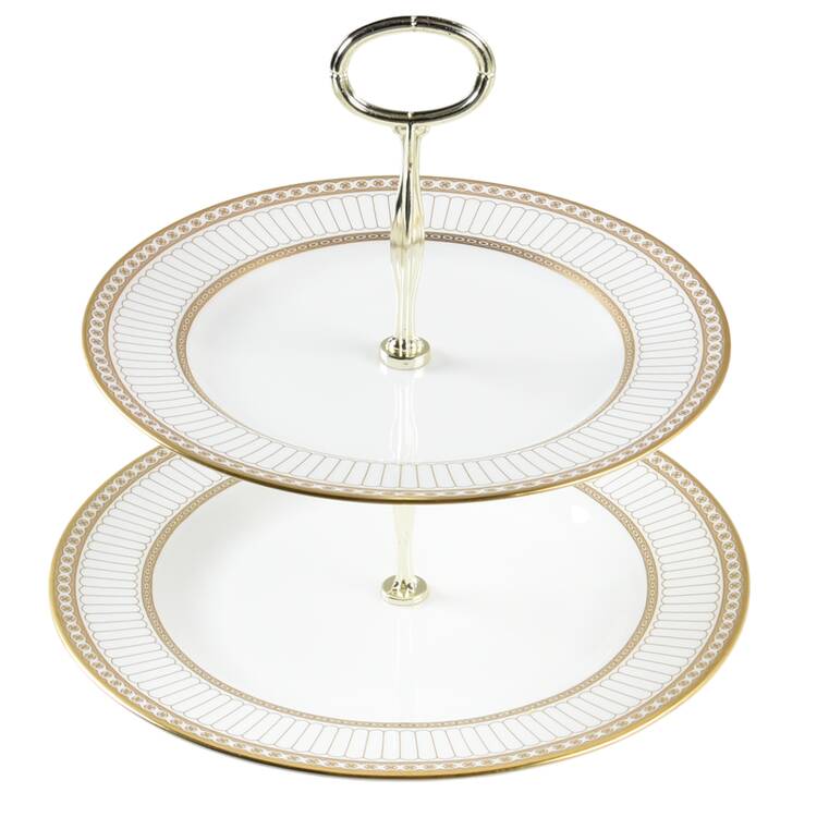 Colonnade Gold 6 5/8"-10"  2 Tiered Serving Tray (Dp, Sp) HC