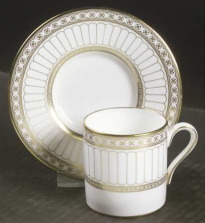 Colonnade Gold Bond Shape Demitasse Cup and Saucer Set