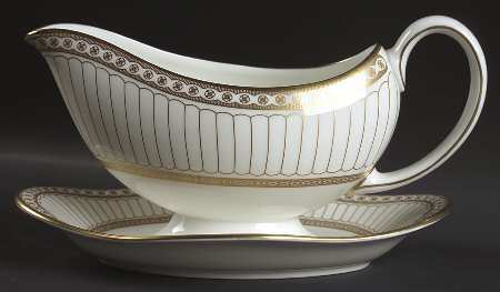Colonnade Gold Gravy Boat with Attached Underplate