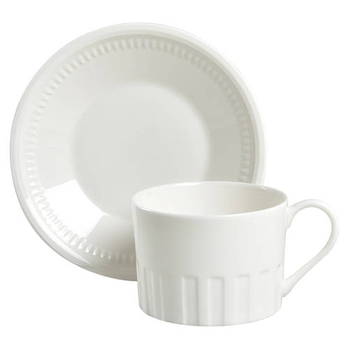 Colosseum (Whiteware) Flat Cup & Saucer Set