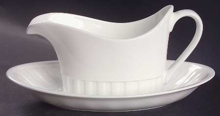 Colosseum (Whiteware) Gravy Boat & Underplate