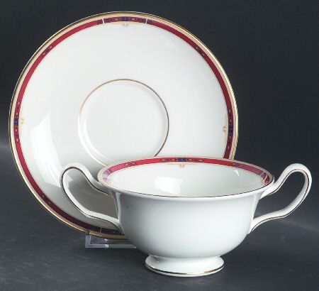 Colorado Footed Cream Soup Bowl & Saucer Set