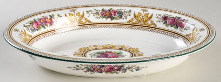 Columbia White (Yellow Border Accent) 10" Oval Vegetable Bowl