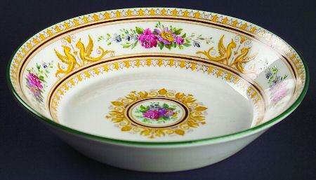 Columbia White (Yellow Border Accent) Fruit/Dessert (Sauce) Bowl