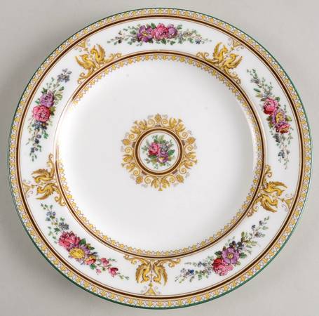 Columbia White (Yellow Border Accent) Luncheon Plate