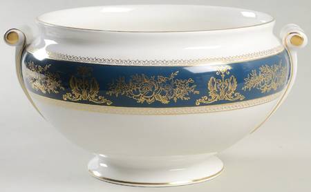 Columbia Blue & Gold Tureen No Lid