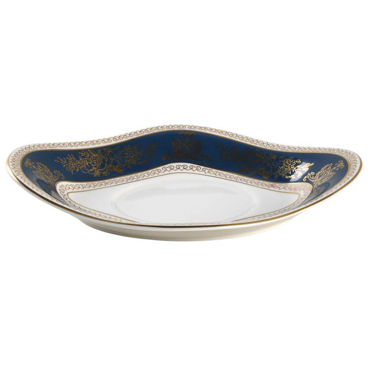 Columbia Blue & Gold Underplate for Gravy Boat