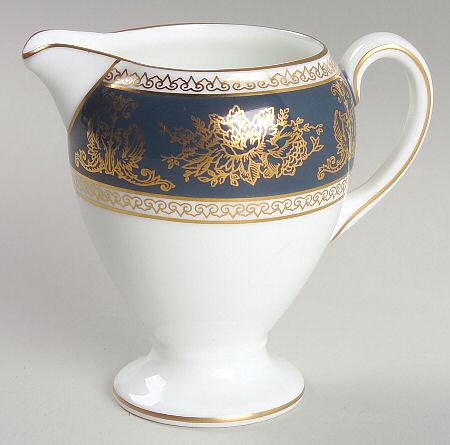 Columbia Blue & Gold Globe Shape Creamer