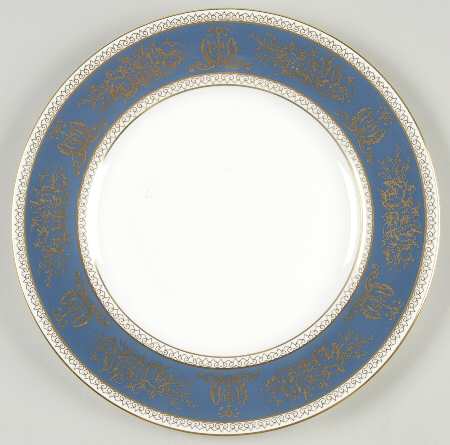 Columbia Blue & Gold Luncheon Plate