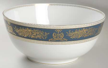 Columbia Blue & Gold 9" Salad Serving Bowl