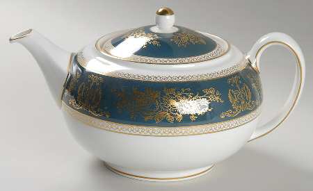 Columbia Blue & Gold Teapot & Lid