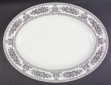 Columbia Black 17" Oval Serving Platter