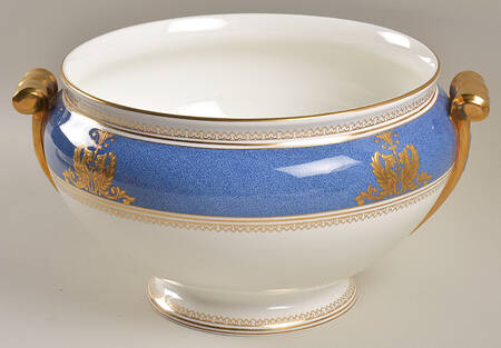 Columbia Powder Blue Rim (White Center) Tureen No Lid