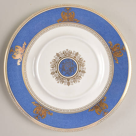 Columbia Powder Blue Rim (White Center) Underplate for Tureen