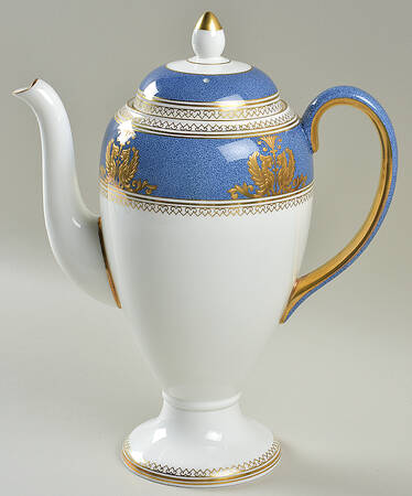 Columbia Powder Blue Rim (White Center) Coffee Pot & Lid