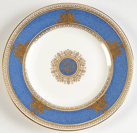 Columbia Powder Blue Rim (White Center) Dessert/Pie Plate