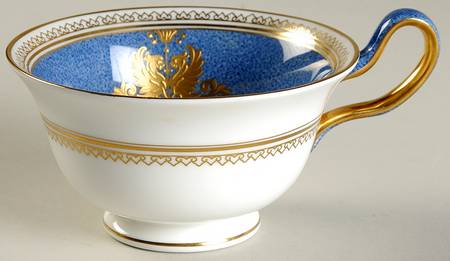 Columbia Powder Blue Rim (White Center) Footed Cup