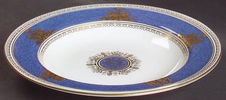 Columbia Powder Blue Rim (White Center) Large Rim Soup Bowl